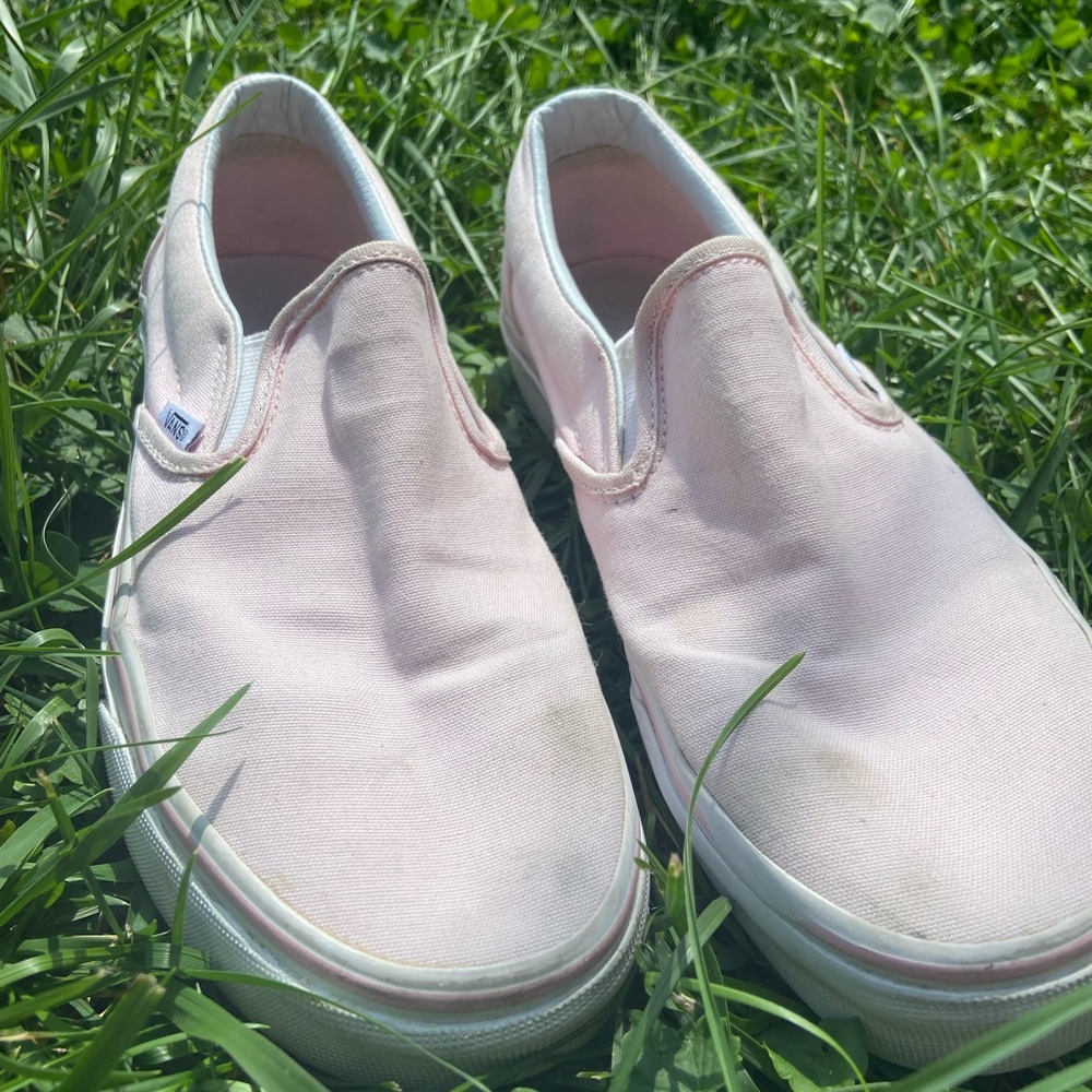 Light Pink Slip-on Vans Women-7.5 Men-6